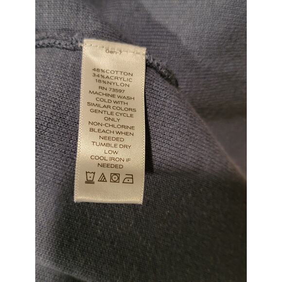 Martha Stewart Cardigan Open Face Pockets Women's Sz Large Blue Black Sweater - Picture 8 of 9